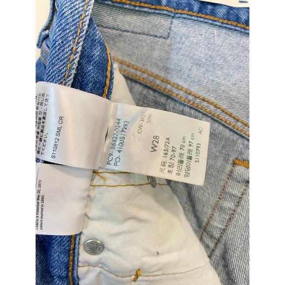 NWT Premium Big  E Raw Hem Shorts Button Fly High Rise Distressed Festival 28 - Picture 6 of 14